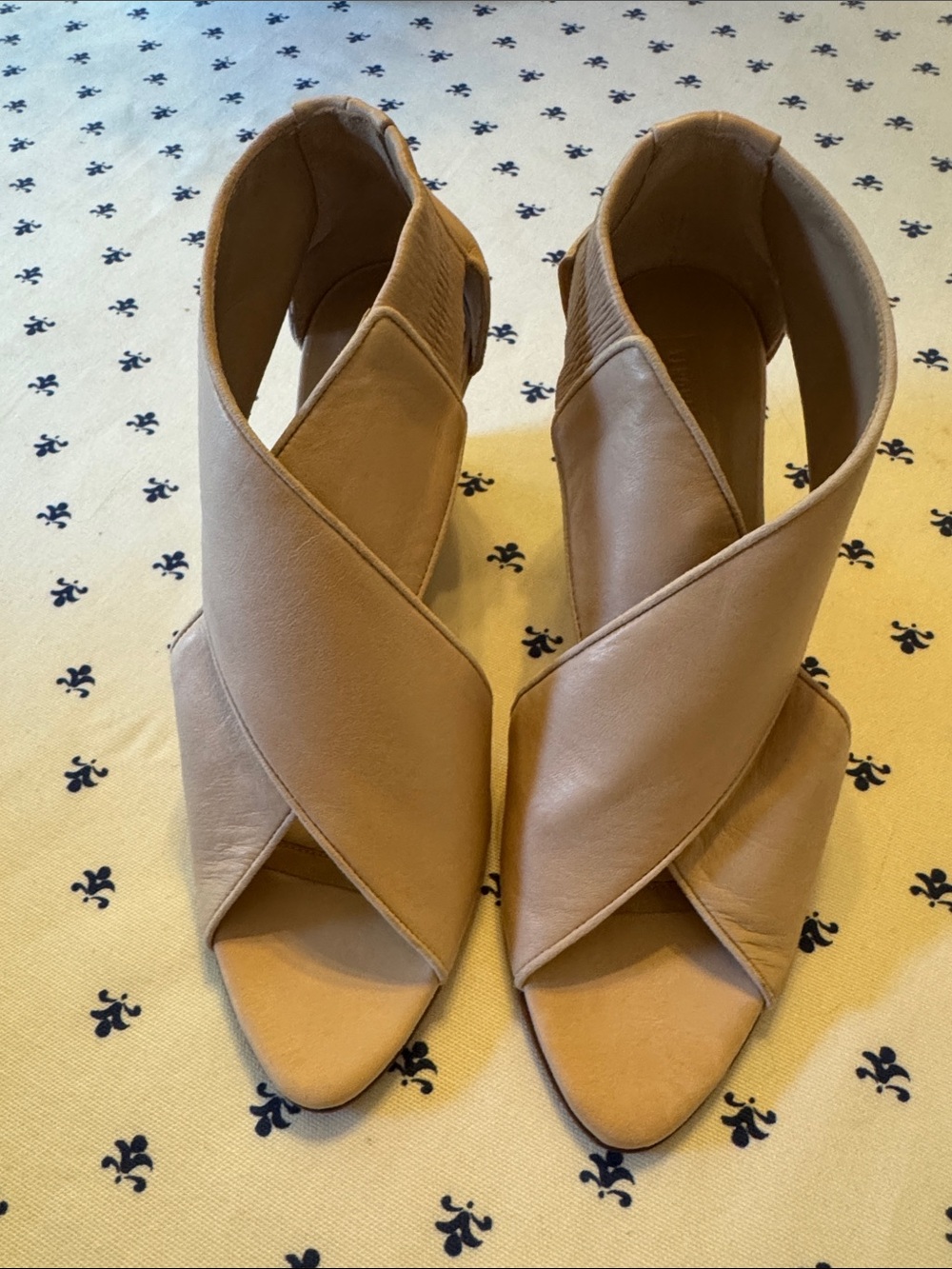 veronique branquinho Beige/Taupe Wrap Peep-Toe Heels